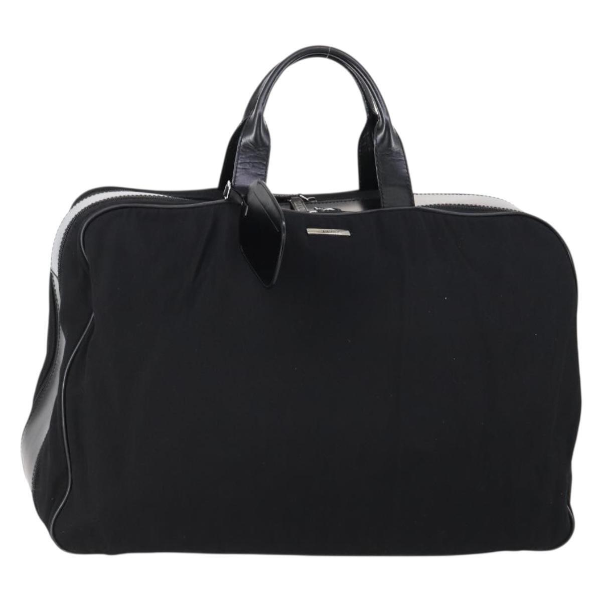Gucci Boston Bag Nylon Black Silver 010 1553 0301 Auth Bs30950